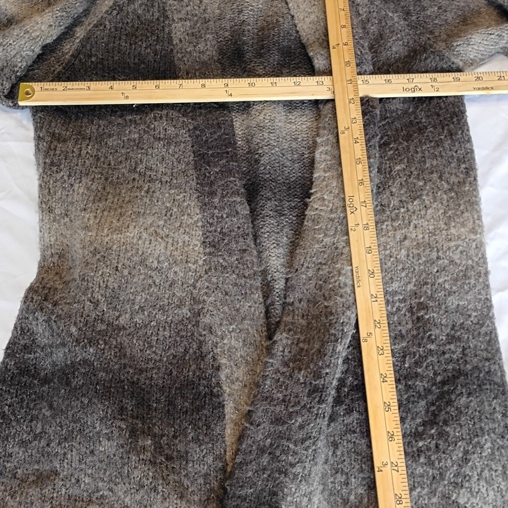 Karen Kane Cardigan Women Large Grey Excellent Wool Blend Ombre Open Front Knit